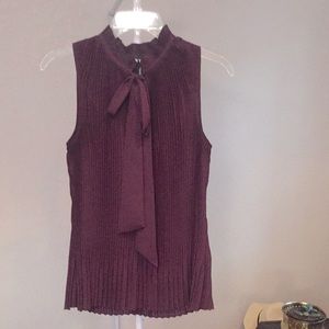 DKNY plum pleated top